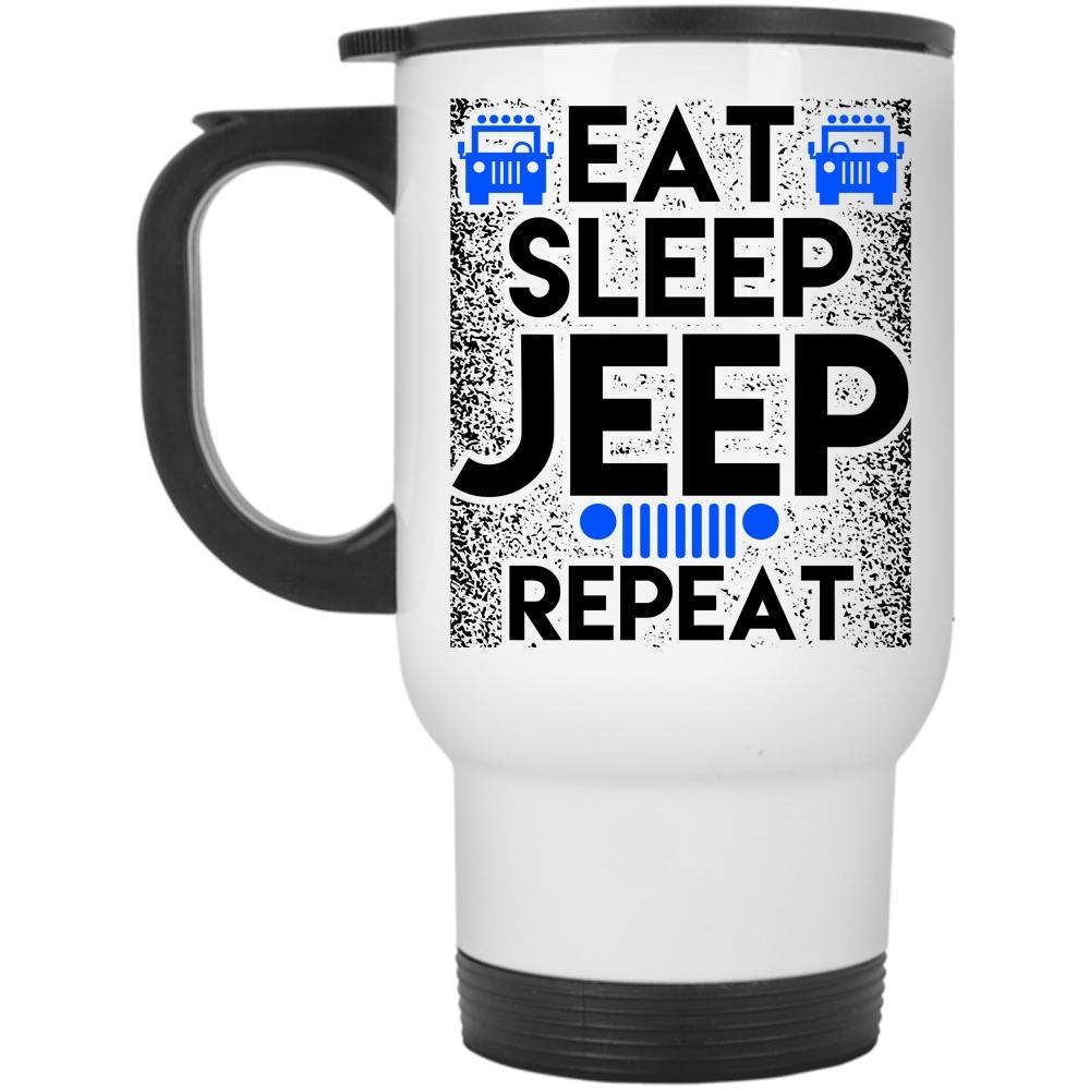 Awesome Jeep Travel Mug, Eat Sleep Jeep Repeat Mug