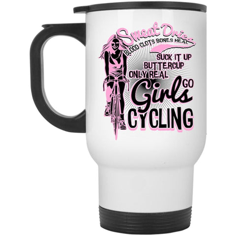 Awesome Girls Travel Mug, Only Real Girls Go Cycling Mug