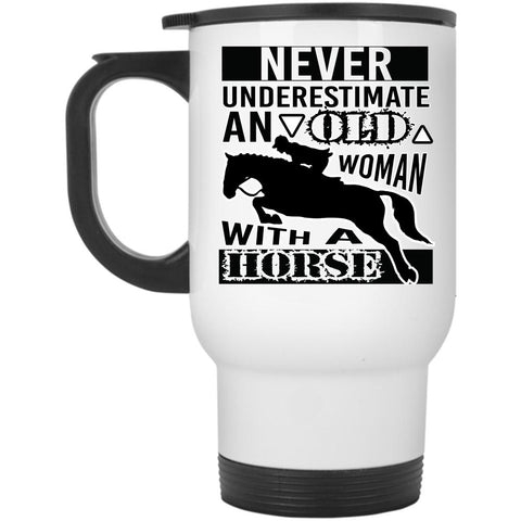 Awesome Grandmas Travel Mug, An Old Woman With A Horse Mug