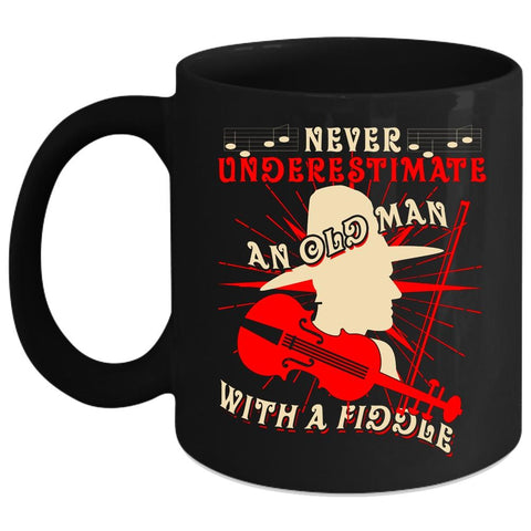 An Old Man With A Fiddle Coffee Mug, Cool Grandpas Coffee Cup