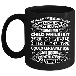 With Love An Autism Mom Coffee Mug, Awesome Mom Coffee Cup