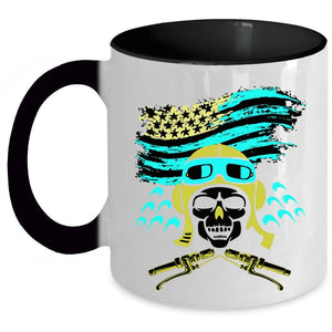 American Flag Coffee Mug, Cool Biker Accent Mug