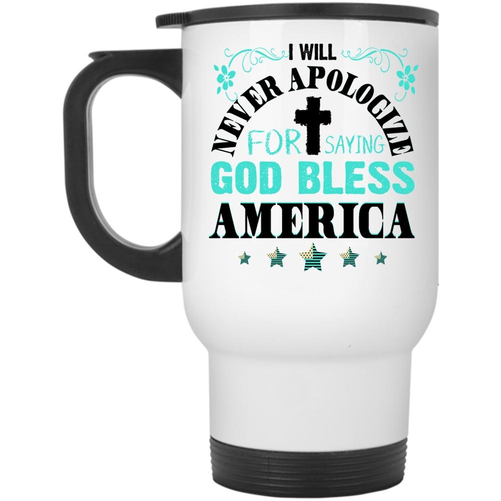 American Flag Travel Mug, God Bless America Mug