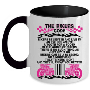 Awesome Gift For Bikers Coffee Mug, The Bikers Code Accent Mug