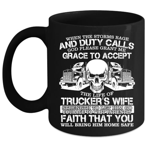 Trucker's Wife Coffee Mug, Cool Gift For Trucker's Wife Coffee Cup