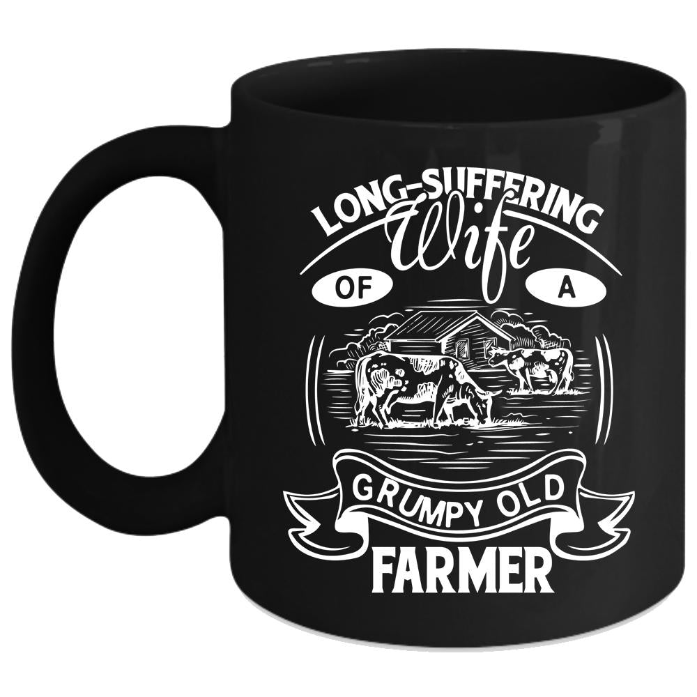 Wife Of A Grumpy Old Farmer Coffee Mug, Cool Grandmas Coffee Cup