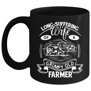 Wife Of A Grumpy Old Farmer Coffee Mug, Cool Grandmas Coffee Cup