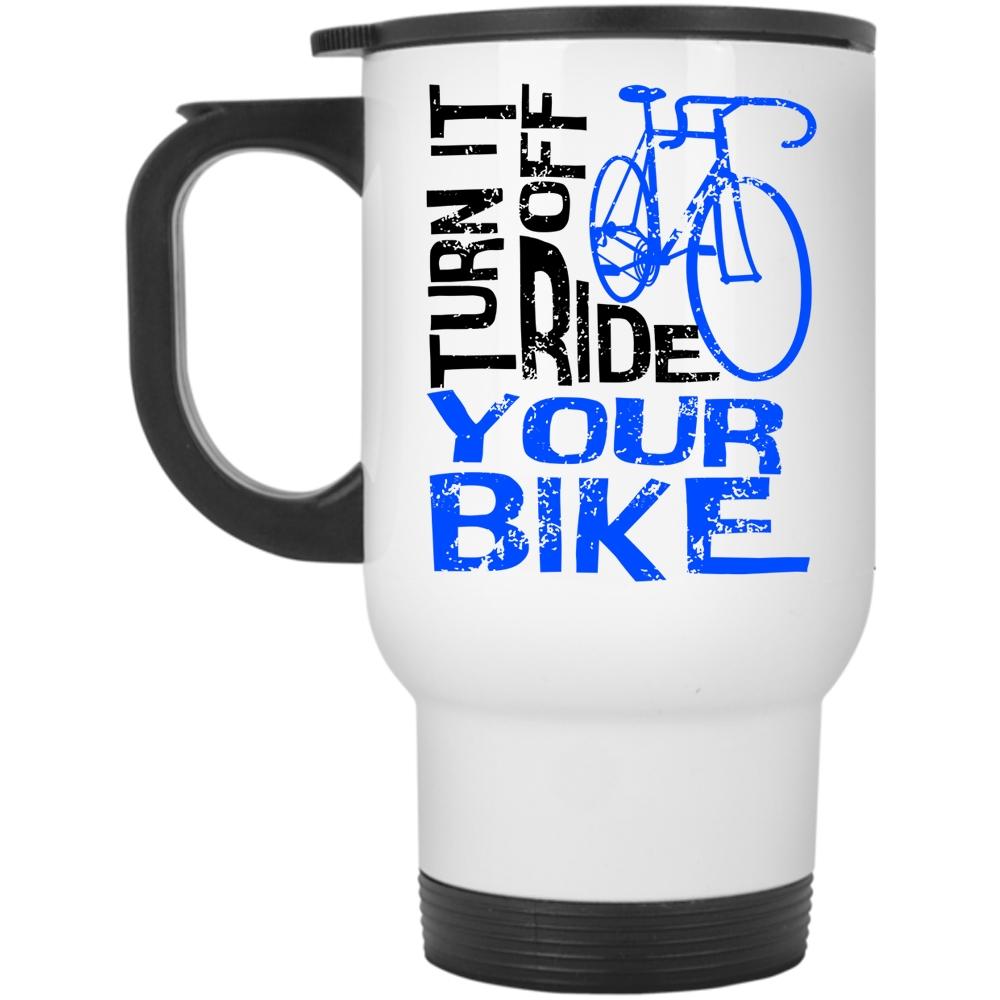 Awesome Bikers Travel Mug, Turn Off Ride Your Bike Mug