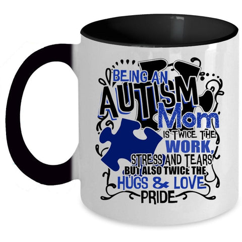 Awesome Mom Coffee Mug, Being An Autism Mom Accent Mug