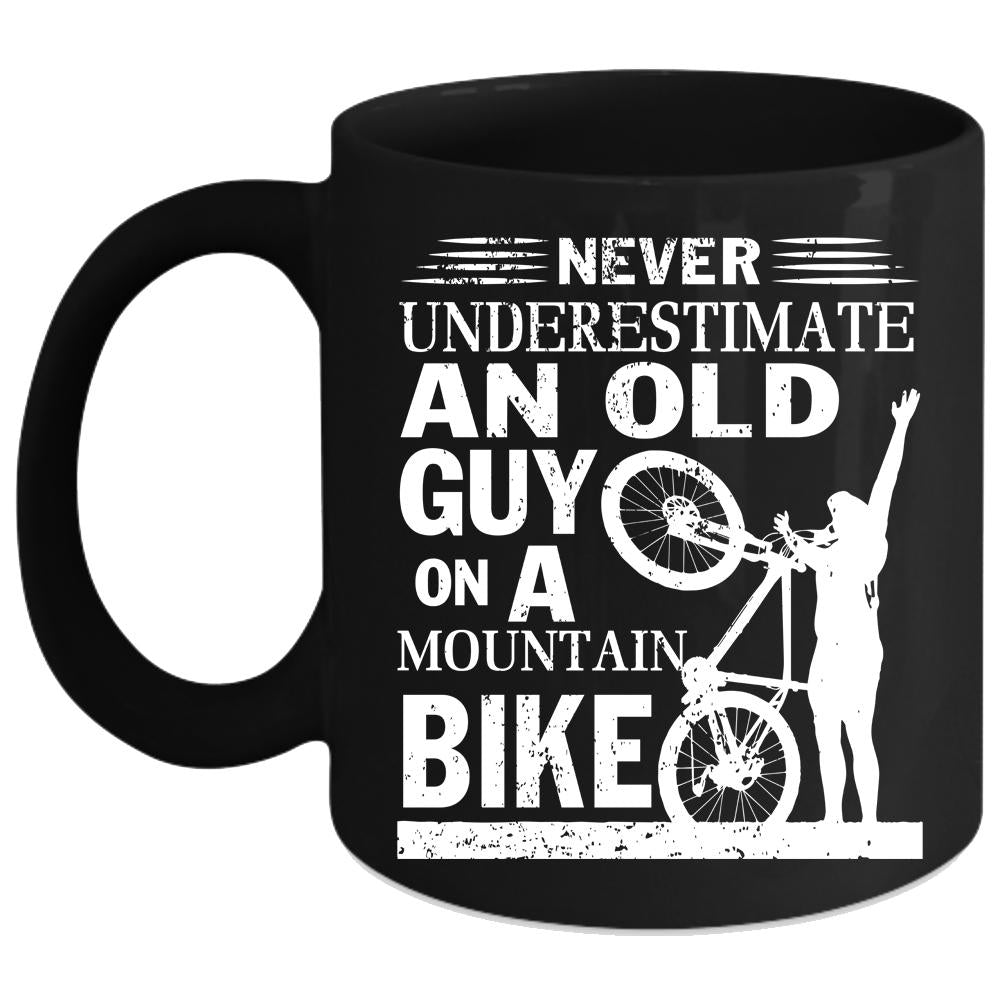 An Old Guy On A Mountain Bike Coffee Mug, Bike Grandpas Coffee Cup