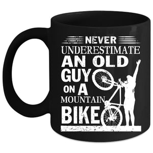 An Old Guy On A Mountain Bike Coffee Mug, Bike Grandpas Coffee Cup