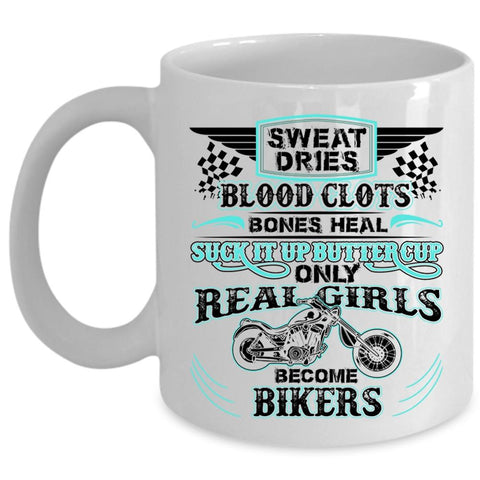 Awesome Girls Coffee Mug, Only Real Girls Become Bikers Cup