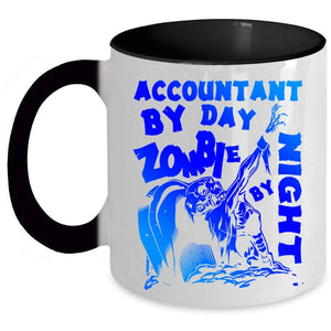 Zombie By Night Coffee Mug, Accountant By Day Accent Mug