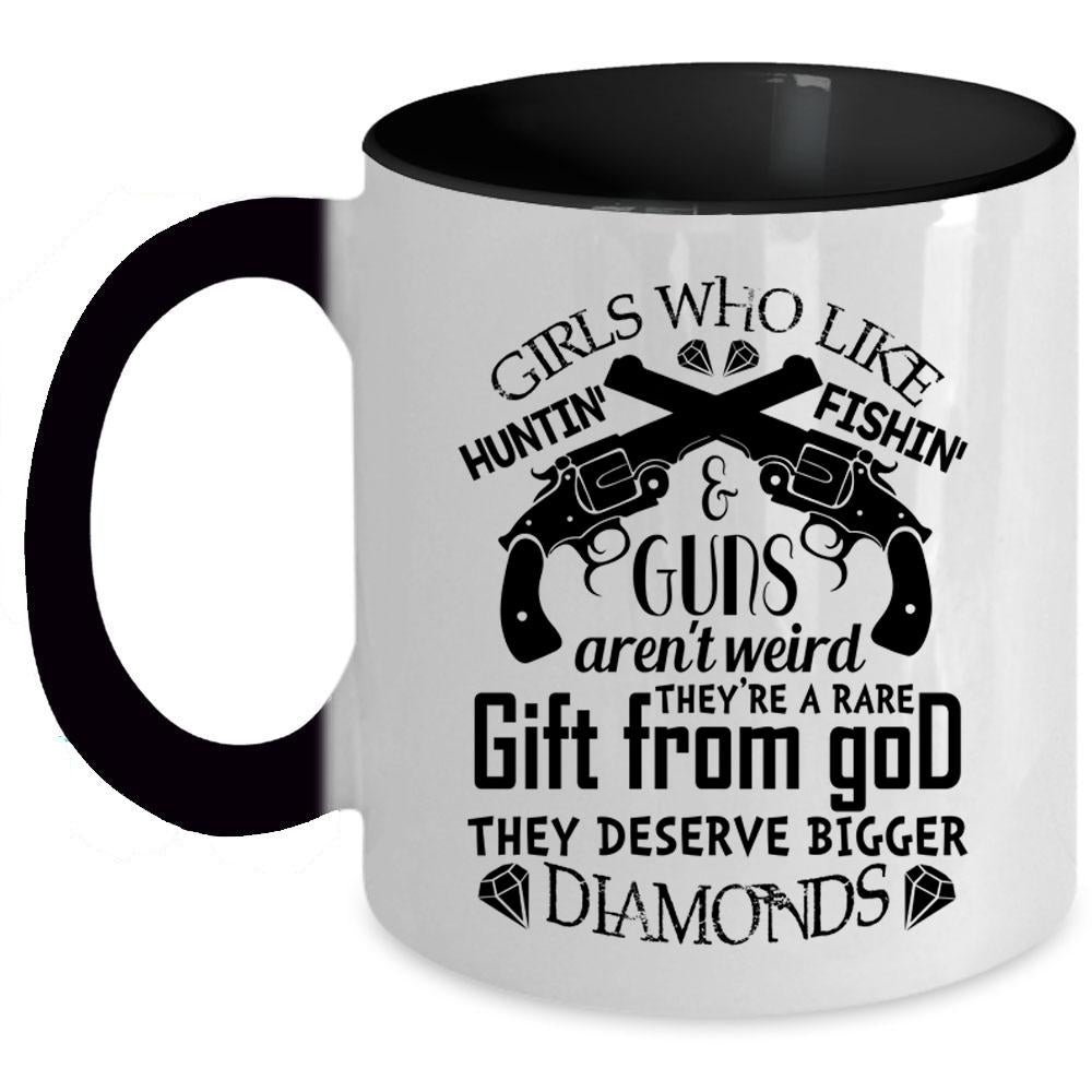 Awesome Girls Coffee Mug, Hunting And Fishing Accent Mug