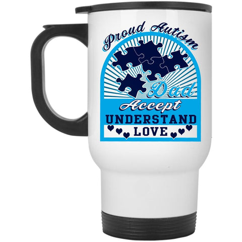 Accept Understand Love Travel Mug, Proud Autism Dad Mug