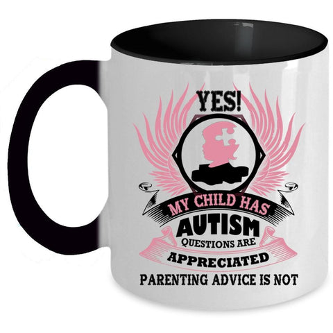 Awesome Autism Mom Coffee Mug, My Child Has Autism Accent Mug