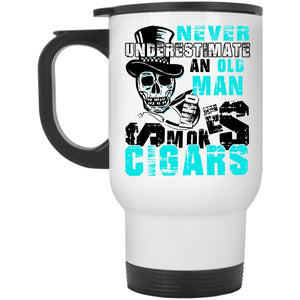 Awesome Grandpa Travel Mug, Old Man Smokes Cigars Mug