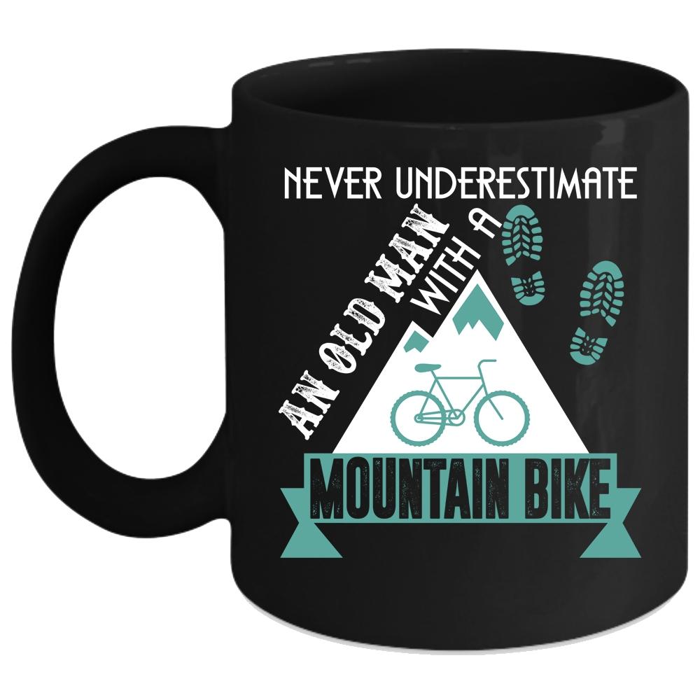 An Old Man With A Mountain Bike Coffee Mug, Cute Grandpa Coffee Cup