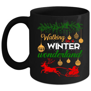 Walking In A Winter Wonderland Coffee Mug, Cute Christmas Coffee Cup