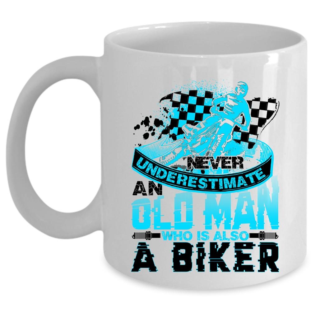 Awesome Gift For Grandfather Coffee Mug, An Old Man Is A Biker Cup