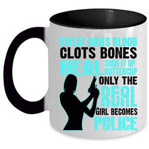 Awesome Girls Coffee Mug, Only The Real Girl Becomes Police Accent Mug