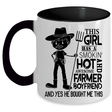 Awesome Farmer Coffee Mug, This Girl Has A Farmer Boyfriend Accent Mug