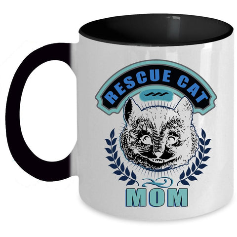 Awesome Gift For Mom Coffee Mug, Rescue Cat Mom Accent Mug