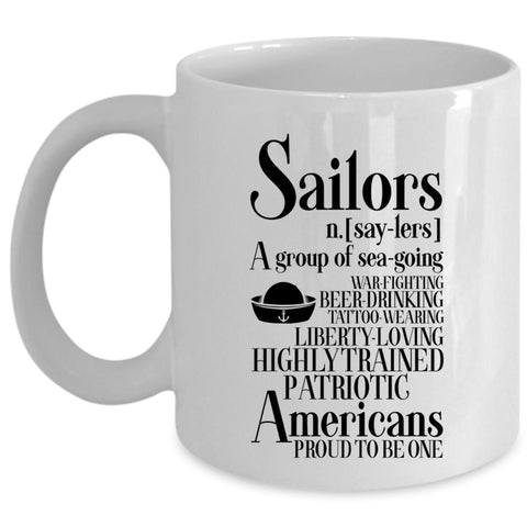 Americans Proud To Be Sailor Coffee Mug, Sailors Cup