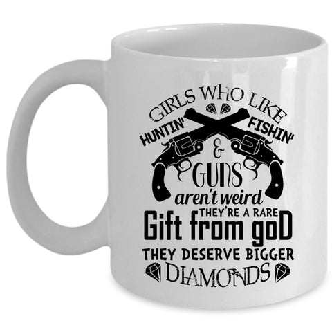 Awesome Girls Coffee Mug, Hunting And Fishing Cup