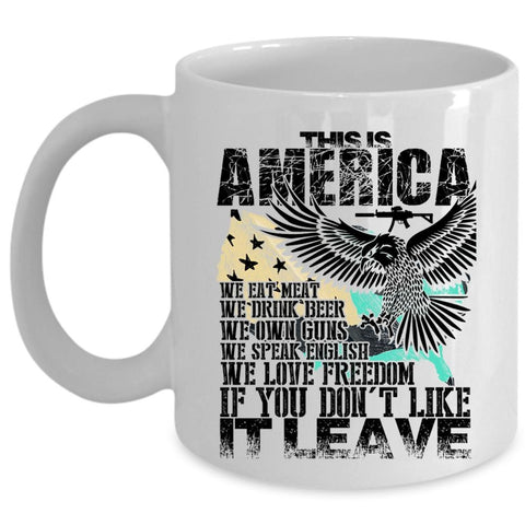 We Eat meat We Love Freedom Coffee Mug, This Is America Cup