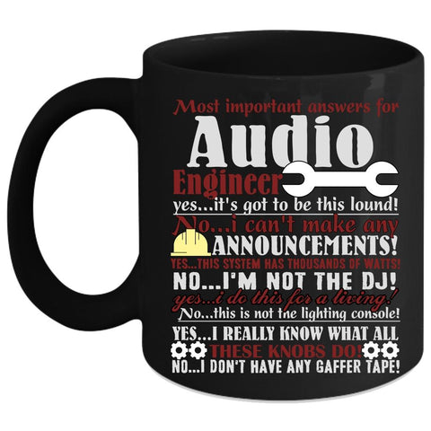 Audio Engineer Coffee Mug, Best Gift For Engineers Coffee Cup