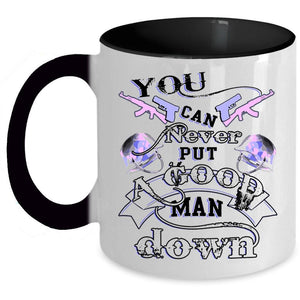 Veteran Coffee Mug, You Can Never Put A Good Man Down Accent Mug