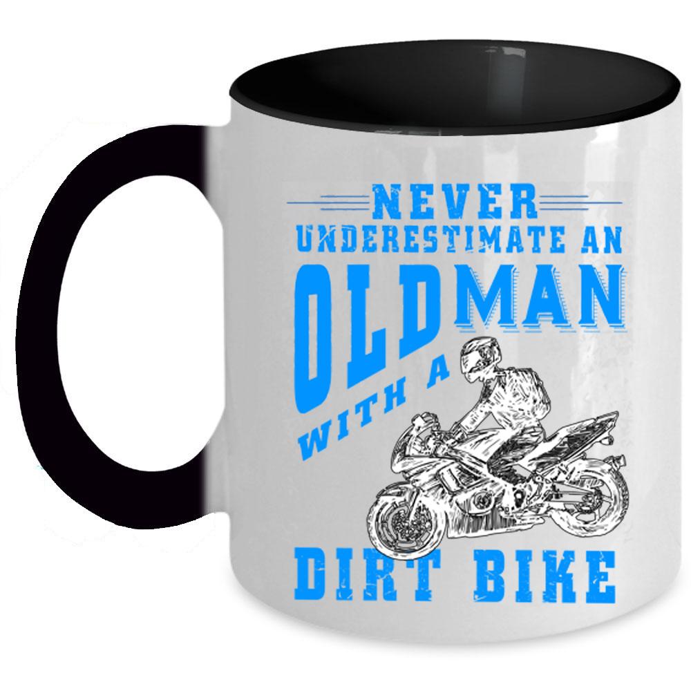 Awesome Grandpas Coffee Mug, Old Man With A Dirt Bike Accent Mug