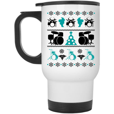 Ugly Christmas Travel Mug, Cute Drummer Mug