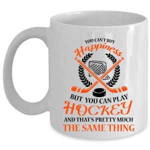 You Can Play Hockey Mug, I Love Playing Hockey Cup (Coffee Mug - White)