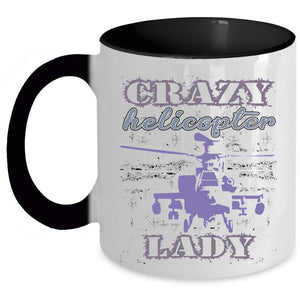 Awesome Lady Coffee Mug, Crazy Helicopter Lady Accent Mug