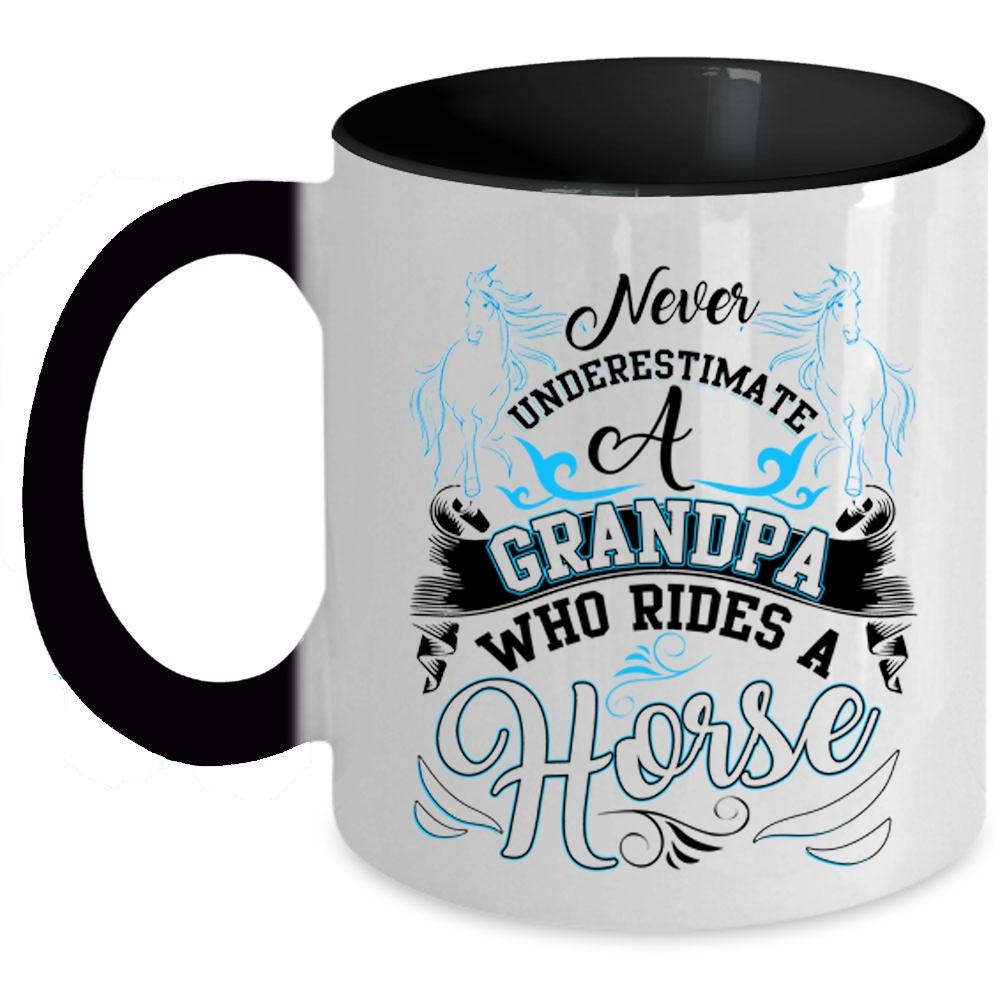 Awesome Grandpas Coffee Mug, Grandpa Rides A Horse Accent Mug