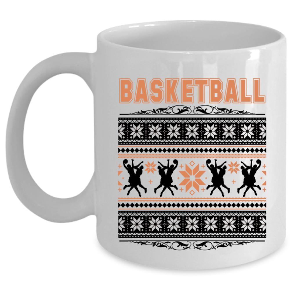 Ugly Christmas Coffee Mug, Basketball Cup