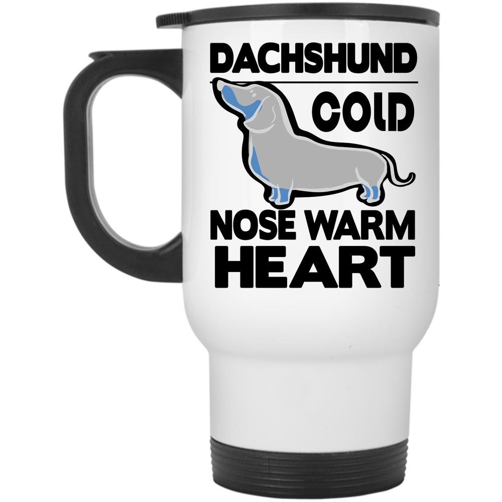 Warm Heart Travel Mug, Dachshund Cold Nose Mug