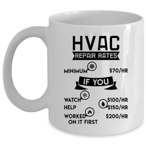 Awesome Hvac Technician Coffee Mug, HVAC Repair Rates Cup