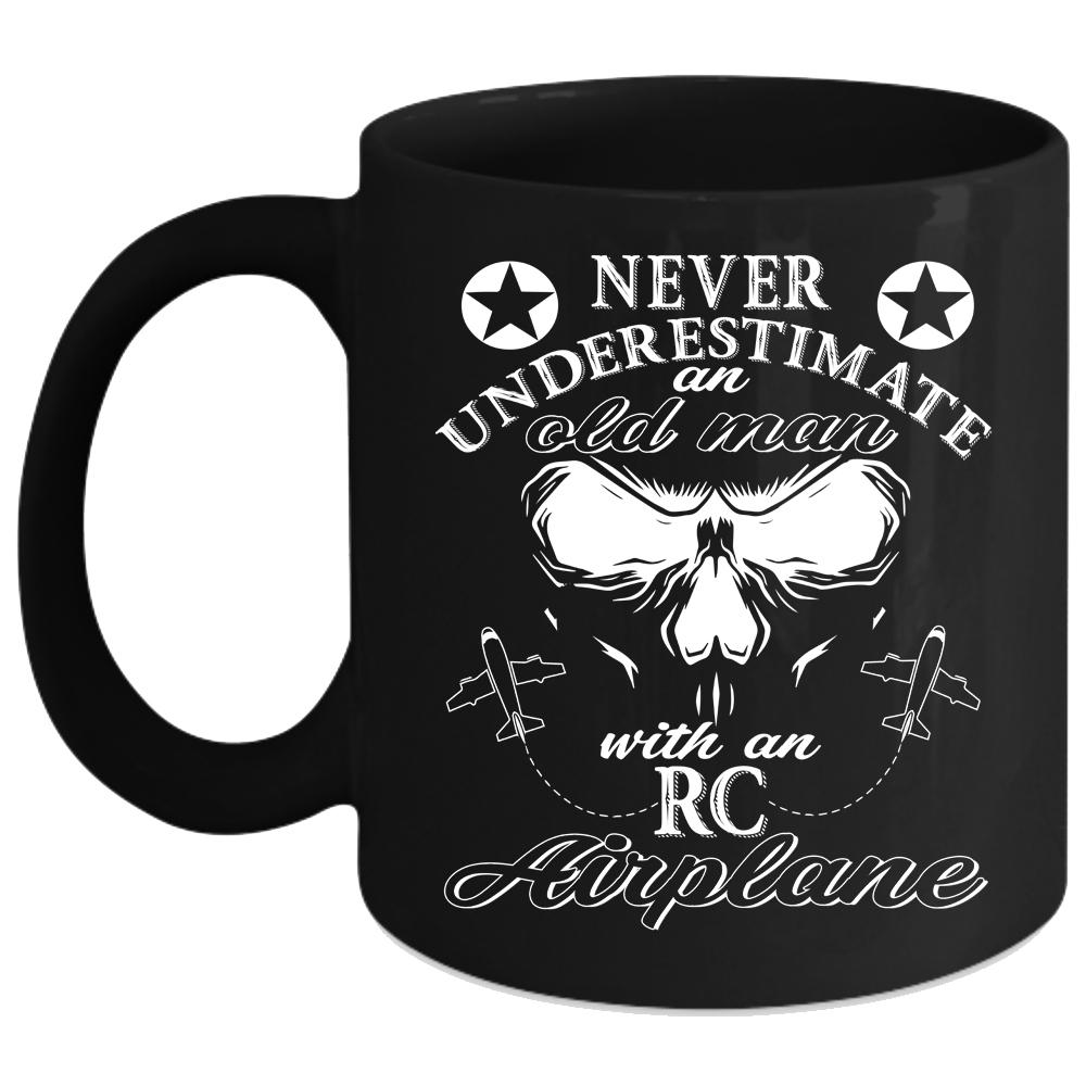 An Old Man With An RC Airplane Coffee Mug, Cool Grandpas Coffee Cup