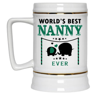 World's Best Nanny Ever Mug, Awesome Nanny Cup (Beer Mug)