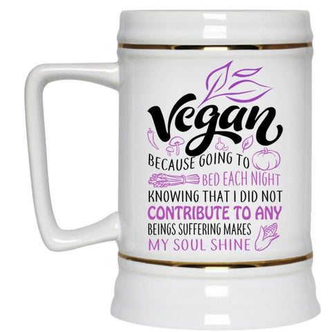 Vegan Cup, Funny Gift For Vegan Mug (Beer Mug)